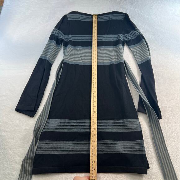 Prana Size XS Sydney Sweater Dress Long Sleeve Striped Tie Waist Lightweight - Picture 14 of 15